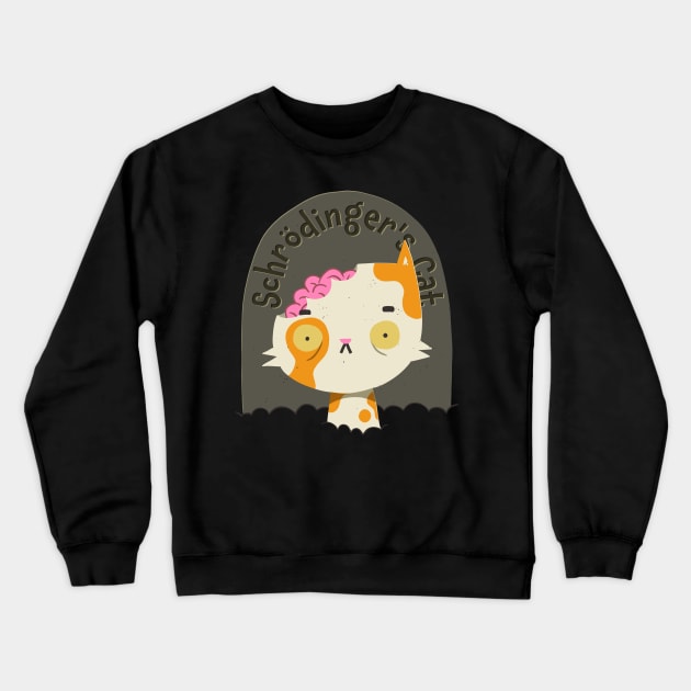Schrodinger Zombie Cat Crewneck Sweatshirt by zawitees